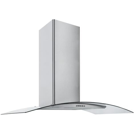 ART28373 90CM STAINLESS STEEL CURVED GLASS COOKER HOOD