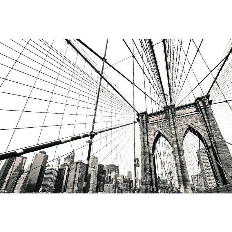 

Homemania - Cuadro Manhattan II - Ciudades y paisajes - para la sala de estar, la habitacion - Multicolor en Madera, algodon, 60 x 120 x 3 cm