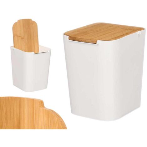 ARTE REGAL papelera tapa bambu blanca , Papelera con Tapa Bambú BlancaMarca: ArteregalEsta papelera combina la calidez del bambú con la practicidad del plástico blanco, ofr