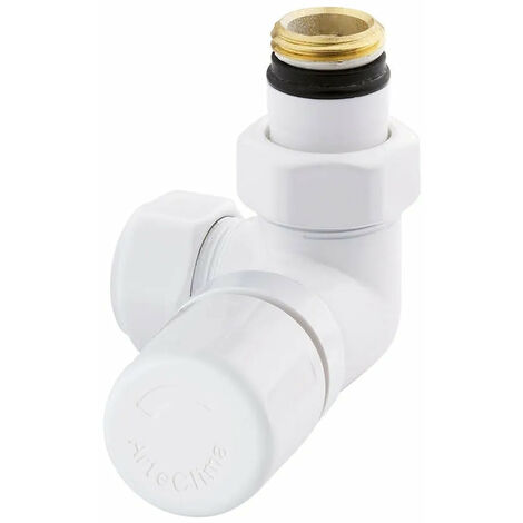 Arteclima - Valvola Termostatizzabile Angolare Da 3/8" Versione Destra - Colore: Total White - Art. 30638Tw
