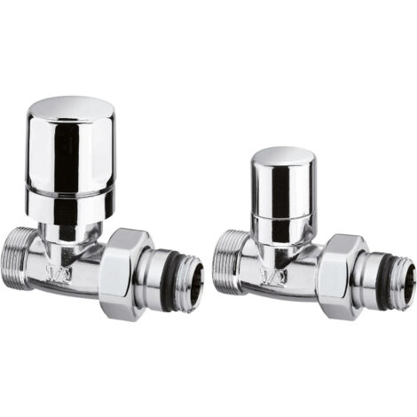 Arteclima - Valvola Termostatizzabile E Detentore Diritti Da 3/8" Attacco Tubo Rame/Multistrato - Colore: Cromo - Art. 30138Cll+13038Cls