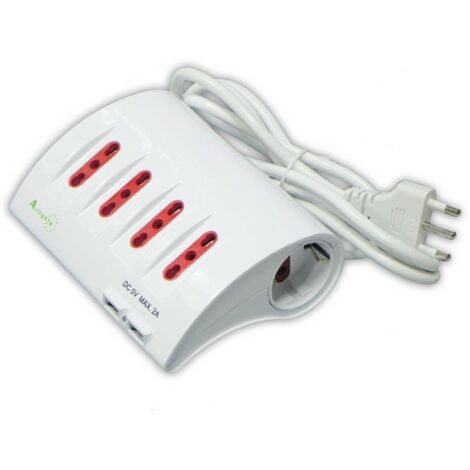 Arteleta multipresa da tavolo con morsetto 2 prese uni+2usb rl.2654