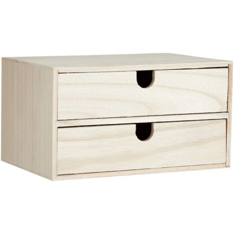 Artemio Blocco in Legno 2 cassetti 24 x 16 x 13,3 cm, Beige, 24 x16 x 13.3 cm