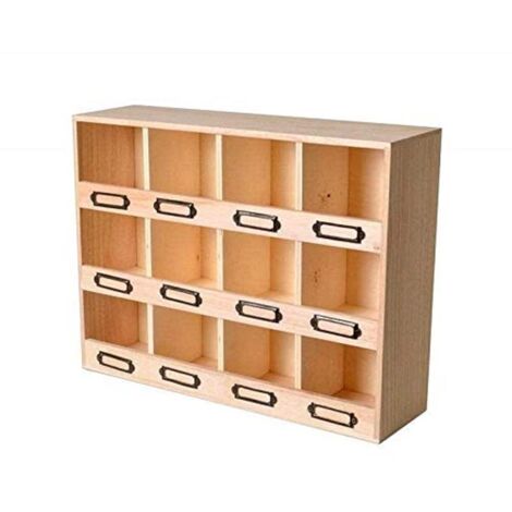 Artemio Scaffale con 12 scatole di Legno