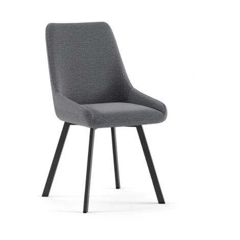 Artemis, Set di 4 sedie in microfibra Grigio scuro (48cm X 60cm H. 87cm)  Duzzle