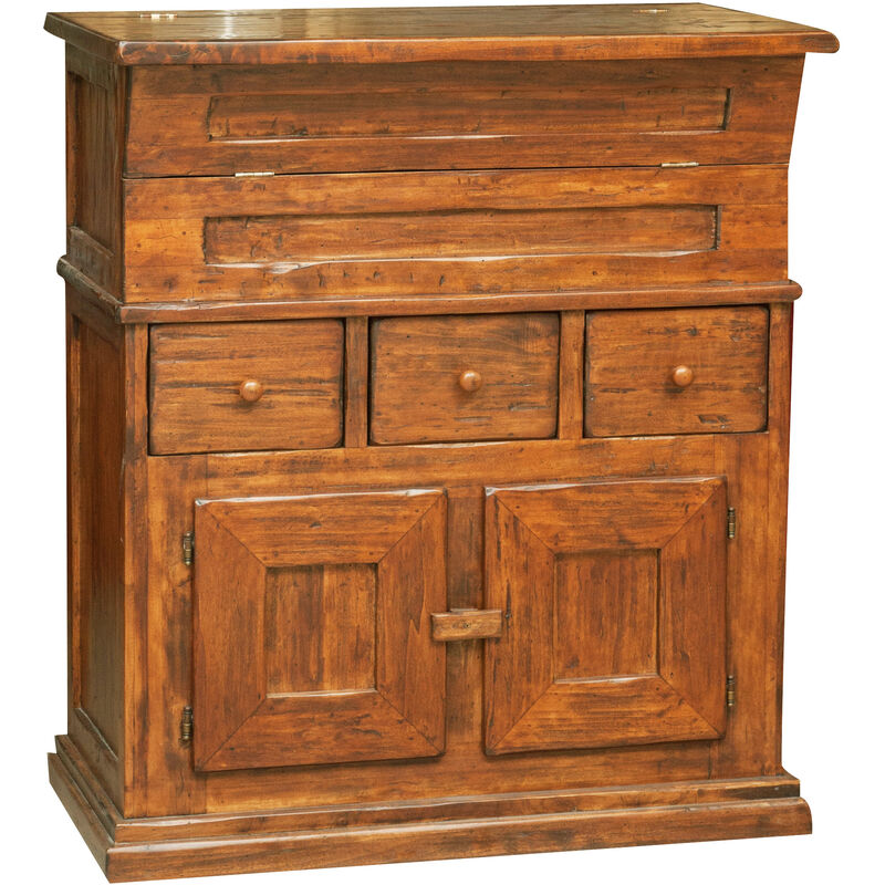 

Artesa de madera maciza de tilo acabado con efecto nogal 81x45x92 cm