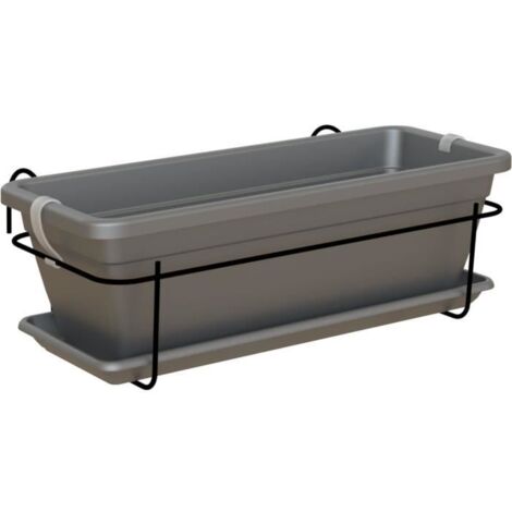 ARTEVASI - KIT BALKONPFLANZGEFÄSSE VENEZIA 50CM ANTHRAZIT 50 X 19,5 X H16,3 CM - 1,13L 5600442800142