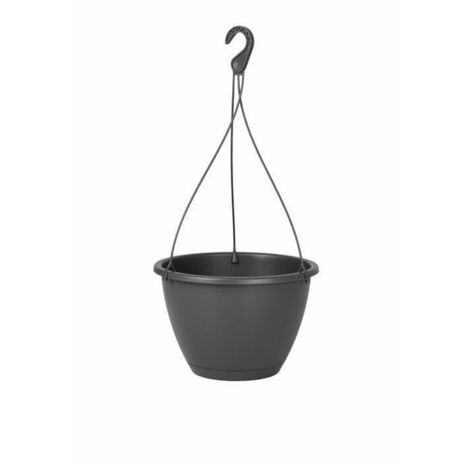 ARTEVASI Pot de fleurs suspendu Algarve - 8 L - 31 x 31 x 20,5 cm - Gris anthracite