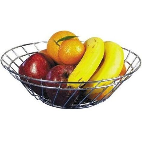 Artex Cestello Portafrutta e Pane Linea KITchen in Metallo Filo Cromo 32cm