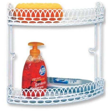 Artex Mensola Angolare Da Bagno 2 Ripiani Bianco Lucido 23x23x30 Cm