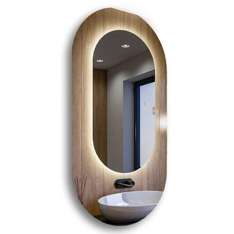 Miroir avec LED Illumination Salle de Bain (100x80cm) LED Lumineux Miroir  avec Éclairage (LED015) Interrupteur Tactile