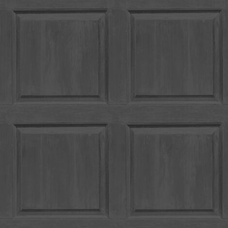Arthouse Charcoal Washed Wood Panel Effect Rustic Panelling 3D Effect Wallpaper