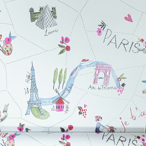 Arthouse Children Textured Glitter Shimmer Multi White Kids Wallpaper Bedroom