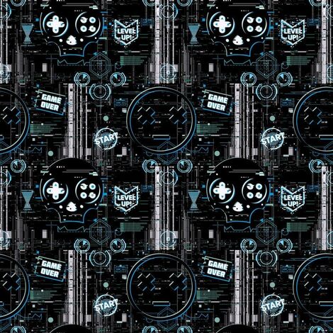 Arthouse Gaming Glitch Charcoal Blue Wallpaper Children's Room Feature Wall