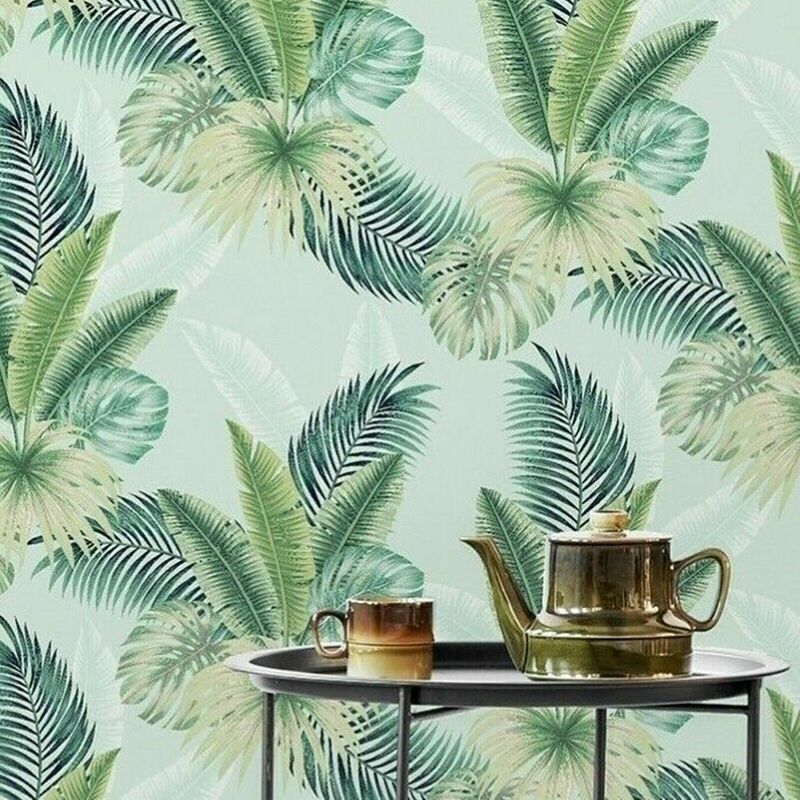 Miami Tropics Mint Tropical Jungle Palm Green Leaves Wallpaper - Arthouse