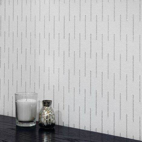 Arthouse Textured Vinyl Wallpaper Sparkle White Geometric Abstract Modern Cream