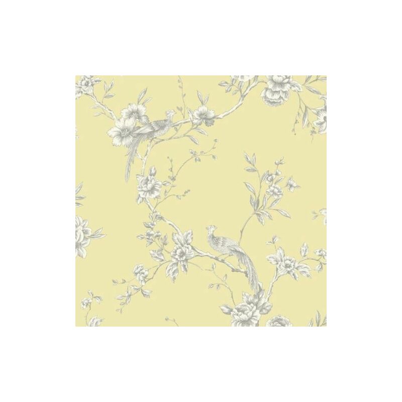 Arthouse - Chinoise Yellow Wallpaper Floral Birds Heavyweight Wallpaper