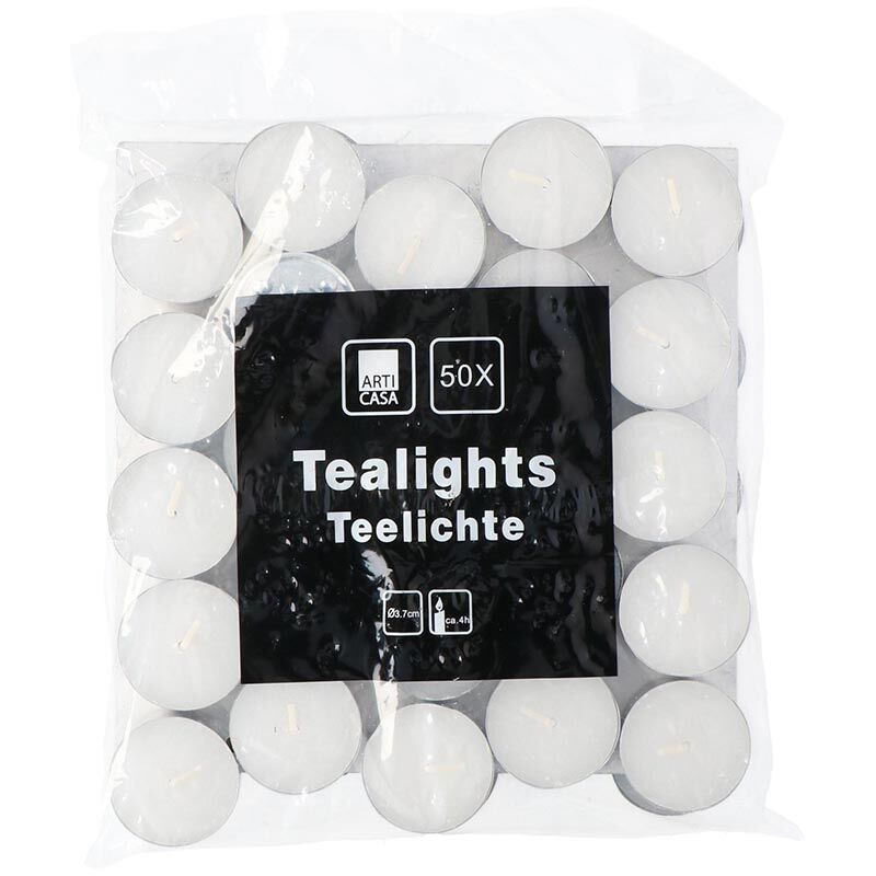 Arti Casa - Bougies chauffe-plat, bougies chauffe-plat non parfumées, 50 pcs.