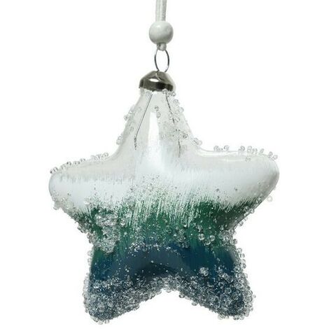 Artic Blue hängender Glasstern, Abmessung 10 cm, 2er-Box