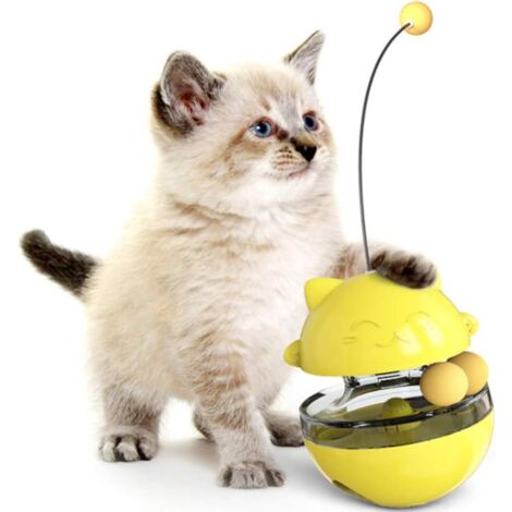 Artículos para mascotas - Juguete interactivo para gatos - Bola de comida con fugas - Con varita para jugar - Comedero lento - Juguete divertido para gatos y gatitos - Juego interactivo (Pelota para g