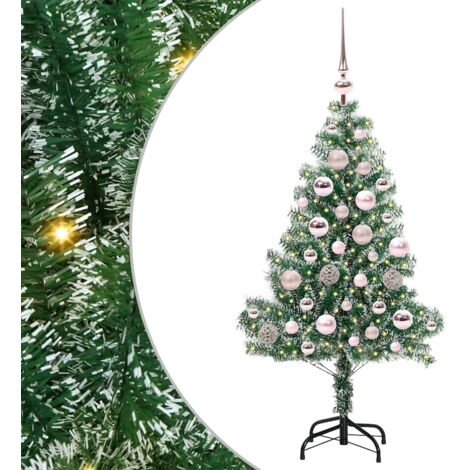 Artificial Christmas Tree Snow Flocked with LED Light 120 cm vidaXL