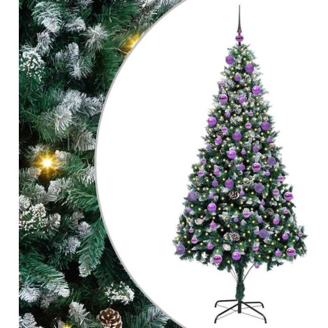 Artificial Christmas Tree with 300 LEDs with Stand Green 210 cm vidaXL