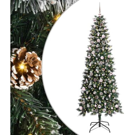 Artificial Christmas Tree with 300 LEDs with Stand Green 240 cm vidaXL