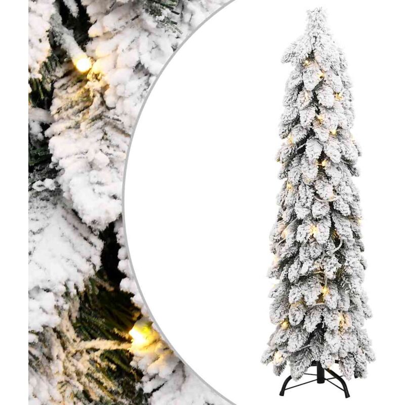 Artificial Christmas Tree with 60 LEDs and Flocked Snow 120 cm vidaXL - White