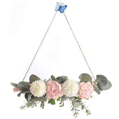 Artificial Flower Garland Hanging Circle Peony Wreath Retro Faux Silk Decoration Artificial and Dried Flowers MUMU