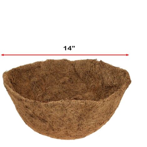 Artificial Garden Hanging Baskets Liner for Outdoor Indoor Wall Mounted Planter Baskets Green Jute Coco Liner (14" Bowl Coco Liner)