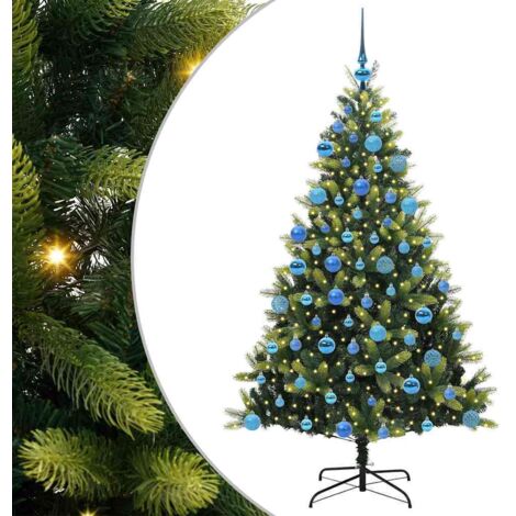Artificial Hinged Christmas Tree 300 LEDs Green 180 cm vidaXL