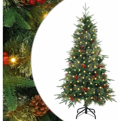 Artificial Hinged Christmas Tree Green 150 cm PE and PVC vidaXL