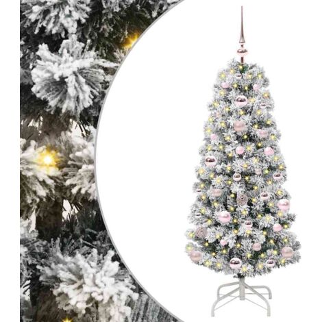 Artificial Hinged Christmas Tree Green and white 120 cm vidaXL
