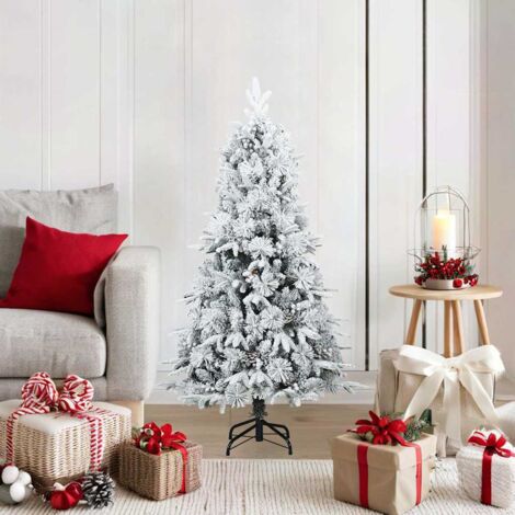 Artificial Hinged Christmas Tree Snow Flocked White 120 cm vidaXL