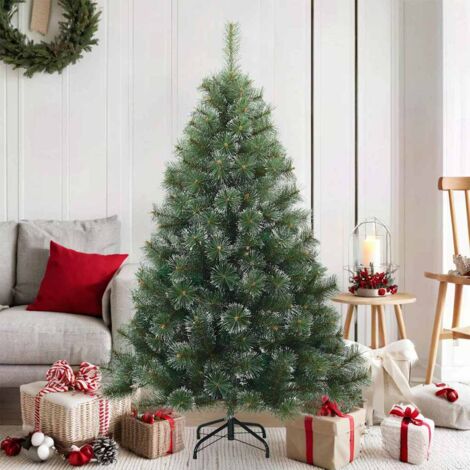 Artificial Hinged Christmas Tree Snow Flocked White 150 cm vidaXL