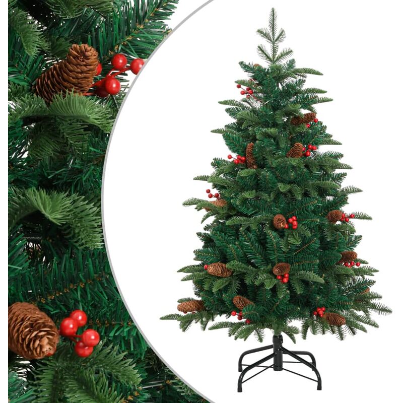Artificial Hinged Christmas Tree With Cones And Berries 150 Cm Vidaxl