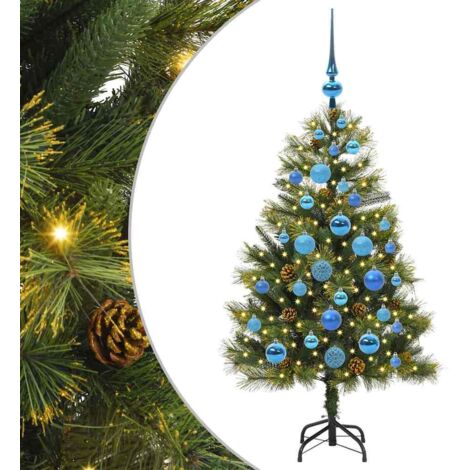 Artificial Hinged Christmas Tree with Cones Green 120 cm vidaXL