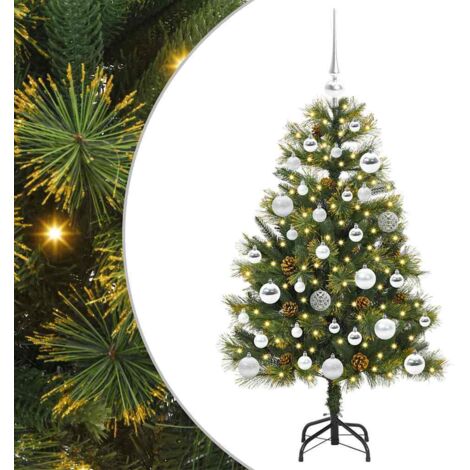 Artificial Hinged Christmas Tree with Cones Green 150 cm vidaXL