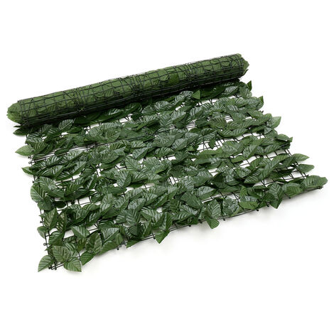 DRILLPRO Artificial Leaf Hedge Panel Garden Fence Privacy Screen 3M x 1M LBTN