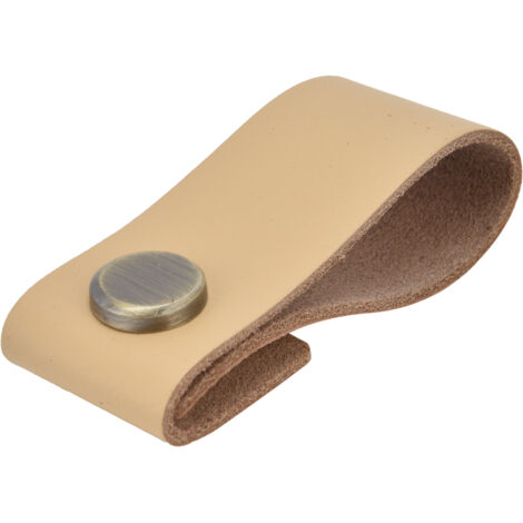 Artificial Leather Luggage Handle Modern Single Hole Concealed Cabinet Pull for Door WardrobeLight Brown