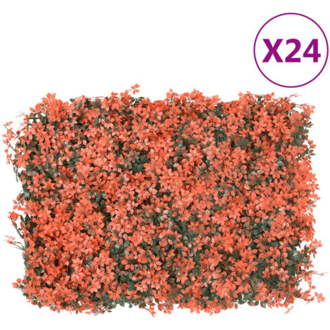 Artificial Maple Leaf Fence 24 pcs Light Red 40x60 cm vidaXL