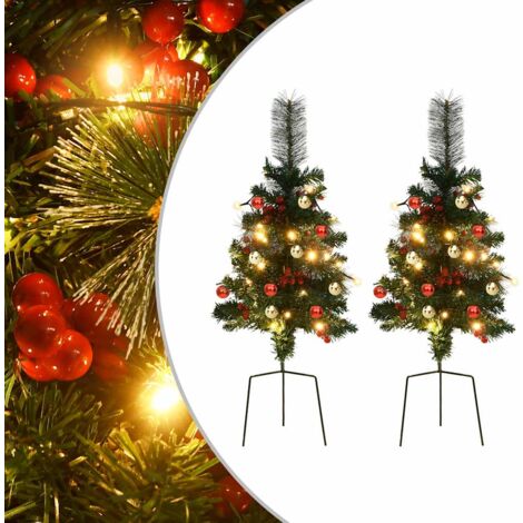 Artificial Pathway Pre-lit Christmas Tree 2 pcs 76 cm PVC vidaXL