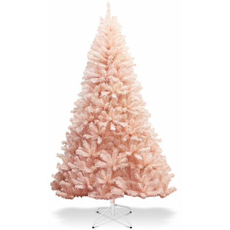 Artificial Pink Christmas Tree 7FT Xmas Tree Decor W/ Metal Stand Indoor Outdoor