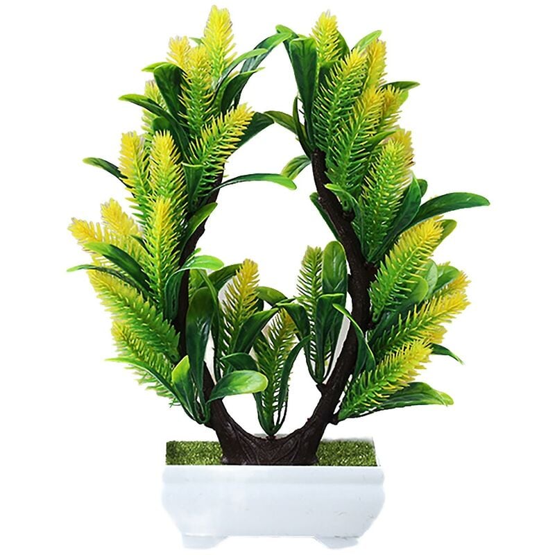 Artificial Plant Simulation Desktop Decor Vivid Table Ornamento di fiori in vaso artificiali per la casa Giallo