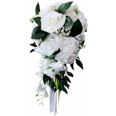Artificial Rose Flower Bouquet Bride Wedding D
