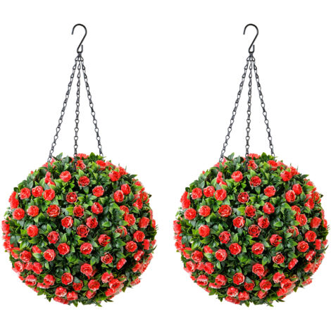 Artificial Rose Topiary Balls (Pack of 2)