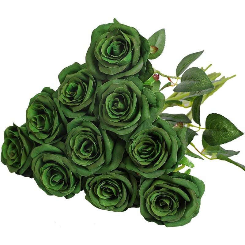 Echoo - Artificial Silk Flower Bouquet Lifelike Fake Rose for Wedding Home Party Decoration Event Gift 10pcs