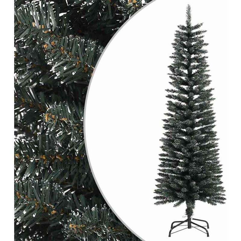 Artificial Slim Christmas Tree With Stand Green 150 Cm Pvc Vidaxl