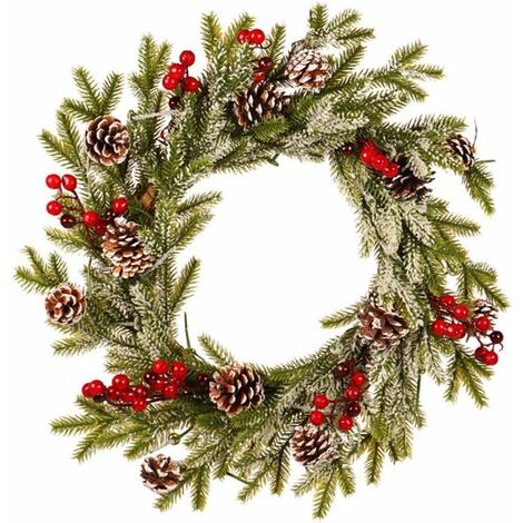 main image of "Artificial Wreath Front Door Decoration, Christmas Wreath Door Inside And Outside Ideal Christmas Deco For Stores, Offices, Christmas Tree"