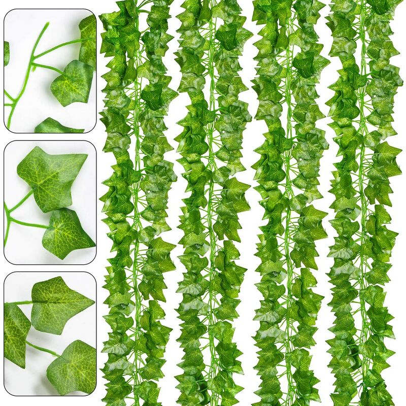 Artificiel Lierre Guirlande, Artificiel Feuillage Vigne Guirlande de Lierre Faux Lierre Treillis Plantes Décoration pour Célébration, Mariage,